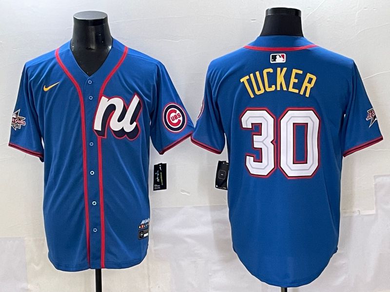 Men 2025 Chicago Cubs #30 Tucker Blue All star Nike MLB Jersey style 7